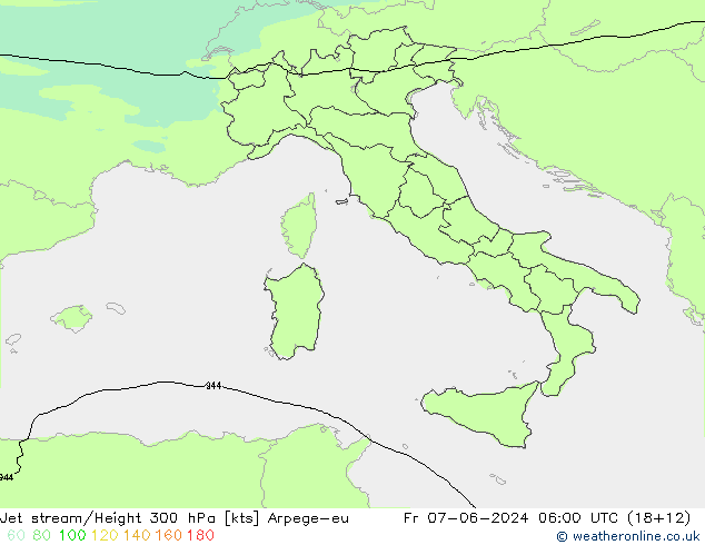Jet stream/Height 300 hPa Arpege-eu Fr 07.06.2024 06 UTC