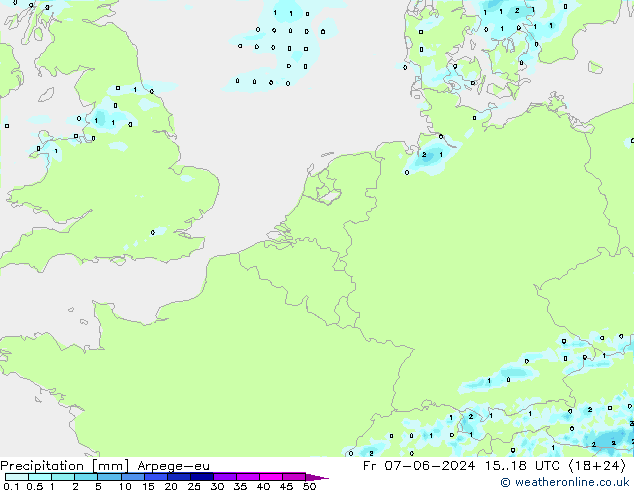 Precipitation Arpege-eu Fr 07.06.2024 18 UTC