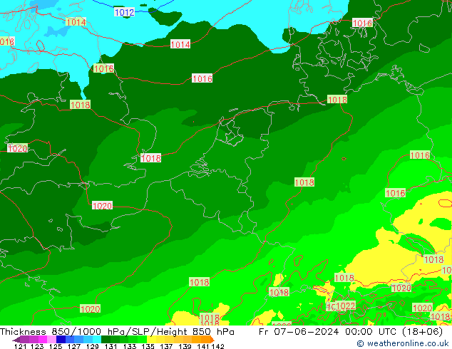 Thck 850-1000 hPa Arpege-eu pt. 07.06.2024 00 UTC