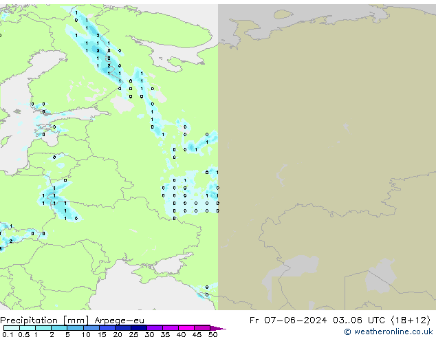 Precipitation Arpege-eu Fr 07.06.2024 06 UTC