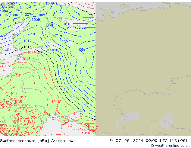 Yer basıncı Arpege-eu Cu 07.06.2024 00 UTC