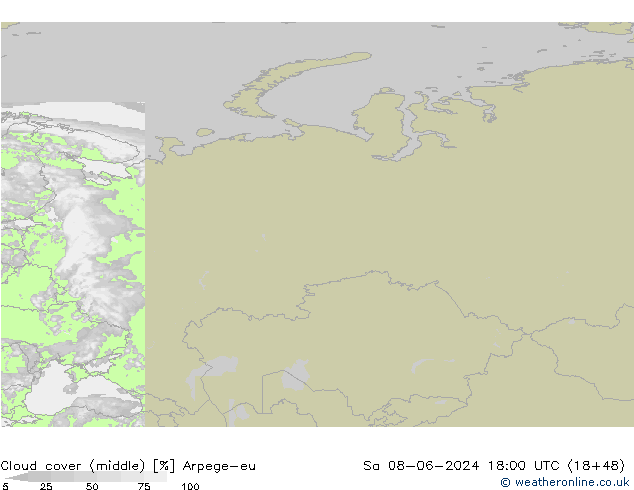 zachmurzenie (środk.) Arpege-eu so. 08.06.2024 18 UTC