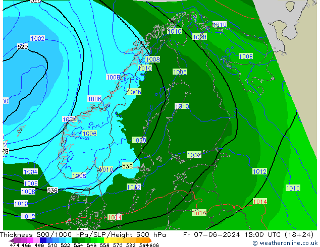 Thck 500-1000hPa Arpege-eu Sex 07.06.2024 18 UTC