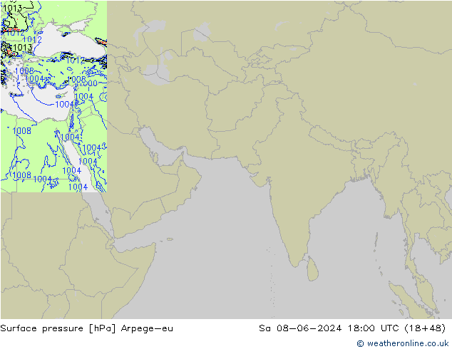 Surface pressure Arpege-eu Sa 08.06.2024 18 UTC