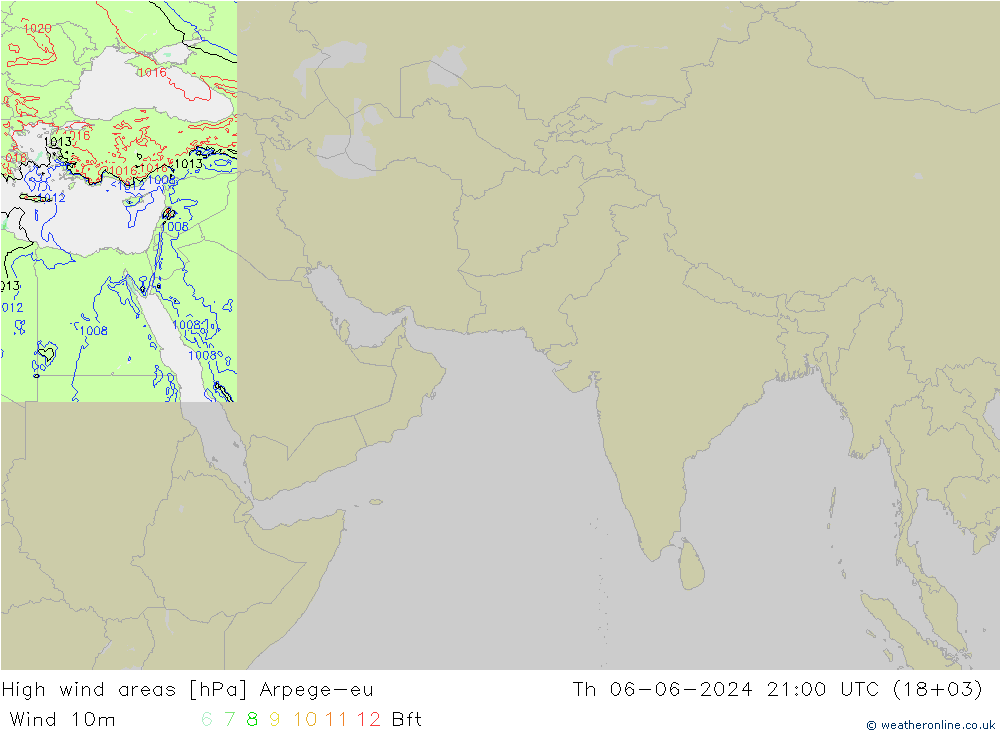 High wind areas Arpege-eu jue 06.06.2024 21 UTC