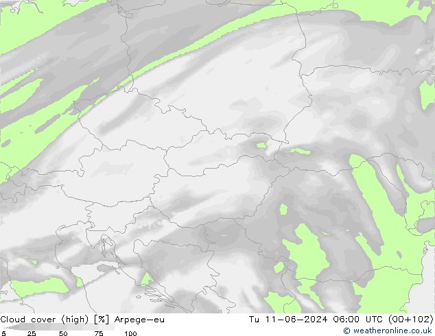 облака (средний) Arpege-eu вт 11.06.2024 06 UTC