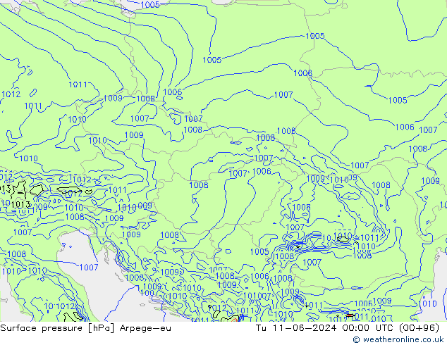 Presión superficial Arpege-eu mar 11.06.2024 00 UTC