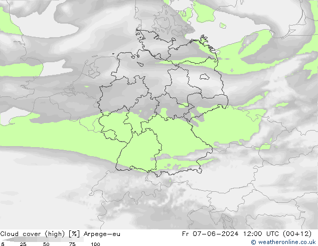 Bulutlar (yüksek) Arpege-eu Cu 07.06.2024 12 UTC