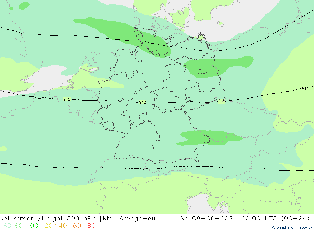 Jet Akımları Arpege-eu Cts 08.06.2024 00 UTC