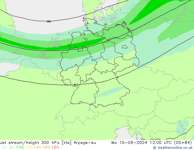 Corriente en chorro Arpege-eu lun 10.06.2024 12 UTC