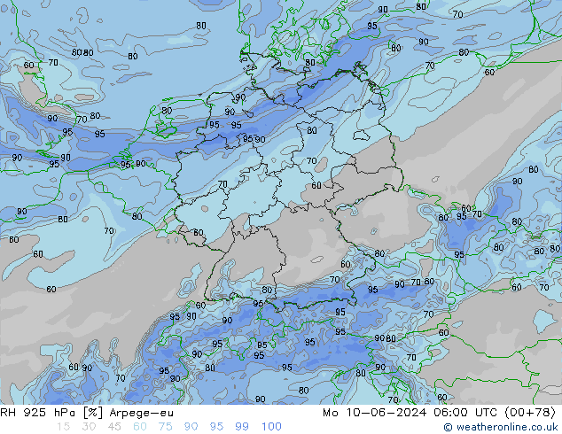 RV 925 hPa Arpege-eu ma 10.06.2024 06 UTC