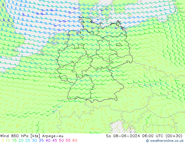  850 hPa Arpege-eu  08.06.2024 06 UTC