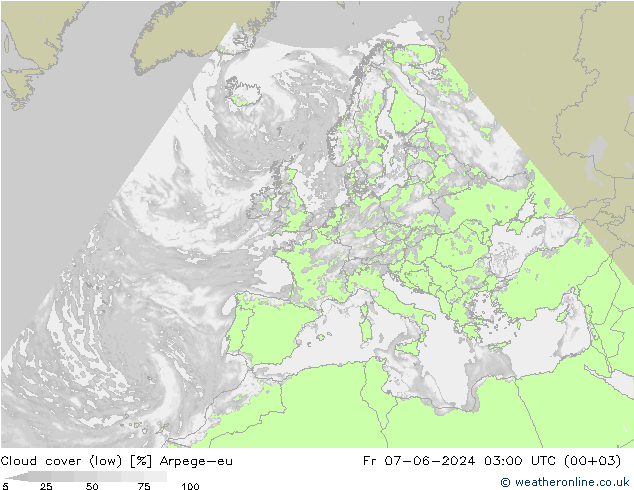 zachmurzenie (niskie) Arpege-eu pt. 07.06.2024 03 UTC