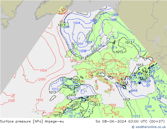 ciśnienie Arpege-eu so. 08.06.2024 03 UTC