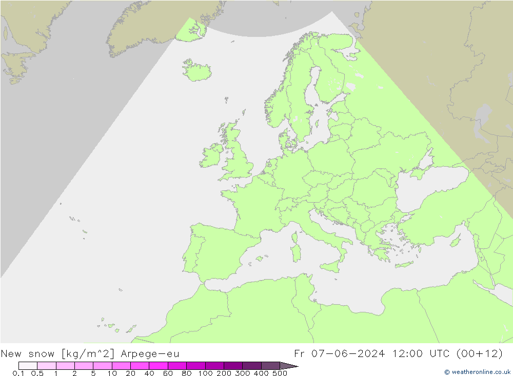 New snow Arpege-eu Fr 07.06.2024 12 UTC