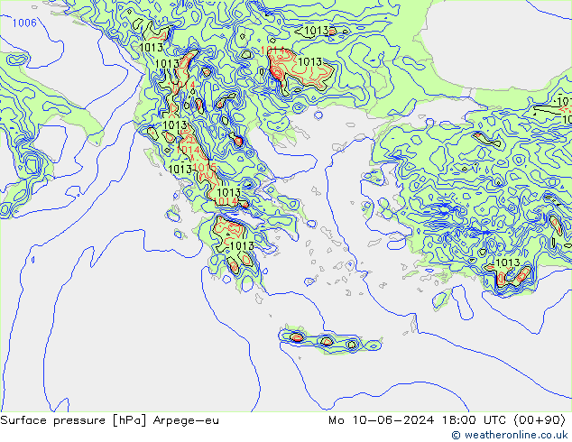 ciśnienie Arpege-eu pon. 10.06.2024 18 UTC