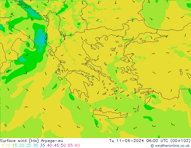  10 m Arpege-eu  11.06.2024 06 UTC