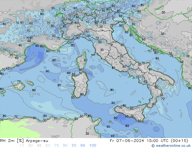 RH 2m Arpege-eu pt. 07.06.2024 15 UTC