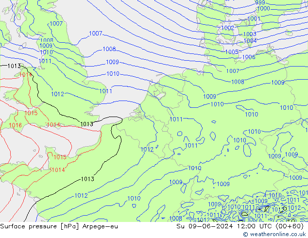 ciśnienie Arpege-eu nie. 09.06.2024 12 UTC