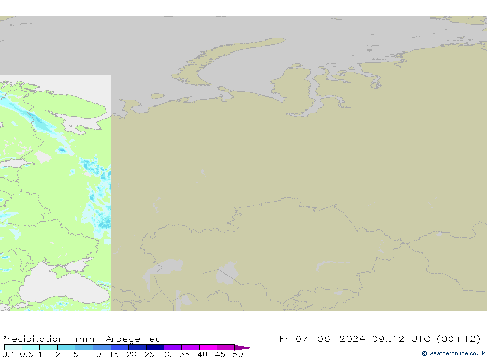 Precipitation Arpege-eu Fr 07.06.2024 12 UTC