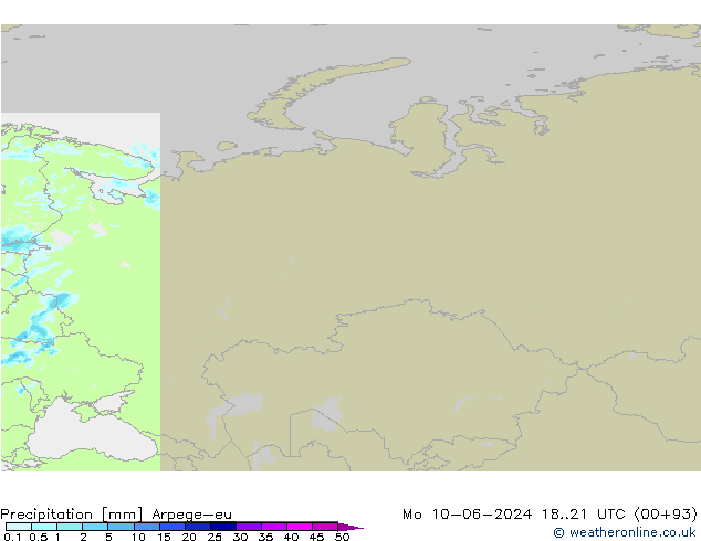 Precipitation Arpege-eu Mo 10.06.2024 21 UTC