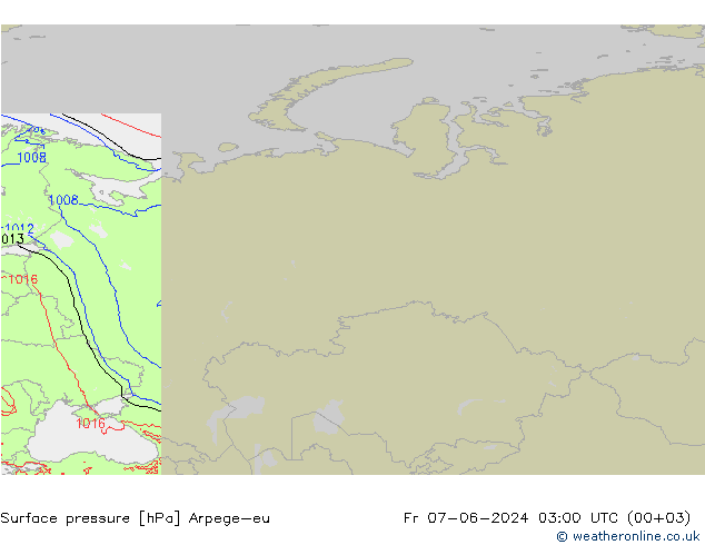 Surface pressure Arpege-eu Fr 07.06.2024 03 UTC