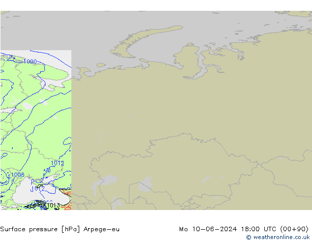 pressão do solo Arpege-eu Seg 10.06.2024 18 UTC