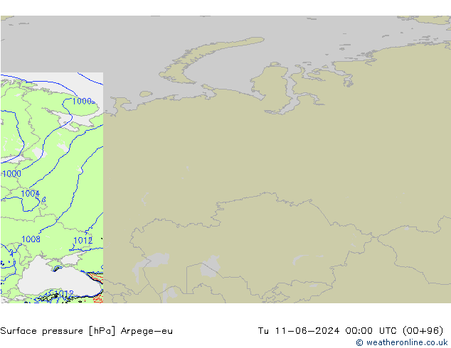 pression de l'air Arpege-eu mar 11.06.2024 00 UTC