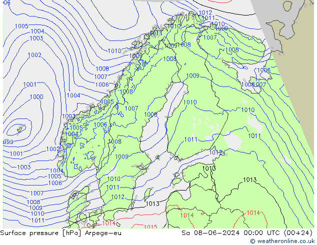 pressão do solo Arpege-eu Sáb 08.06.2024 00 UTC