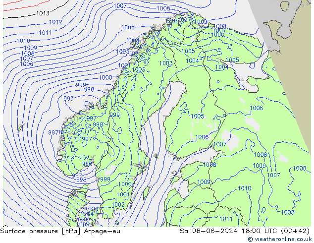 pressão do solo Arpege-eu Sáb 08.06.2024 18 UTC