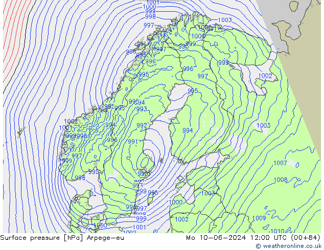 Bodendruck Arpege-eu Mo 10.06.2024 12 UTC