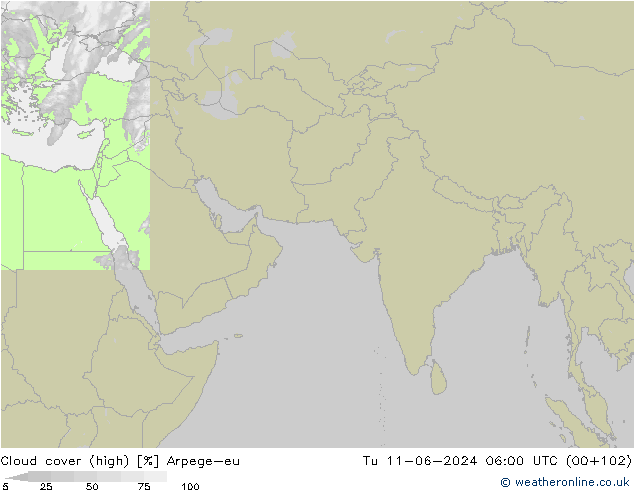 Wolken (hohe) Arpege-eu Di 11.06.2024 06 UTC