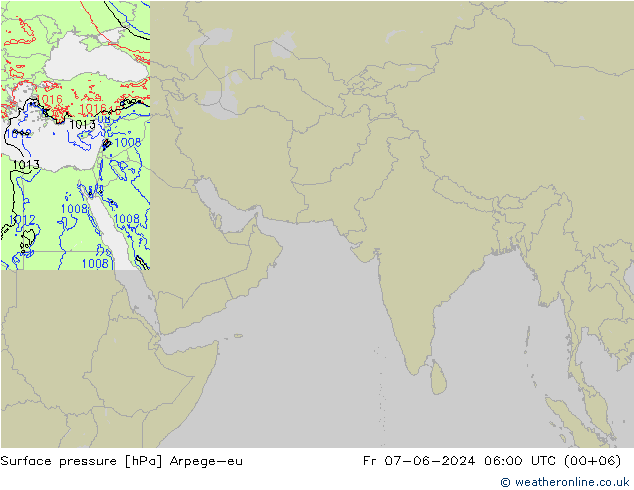 Surface pressure Arpege-eu Fr 07.06.2024 06 UTC