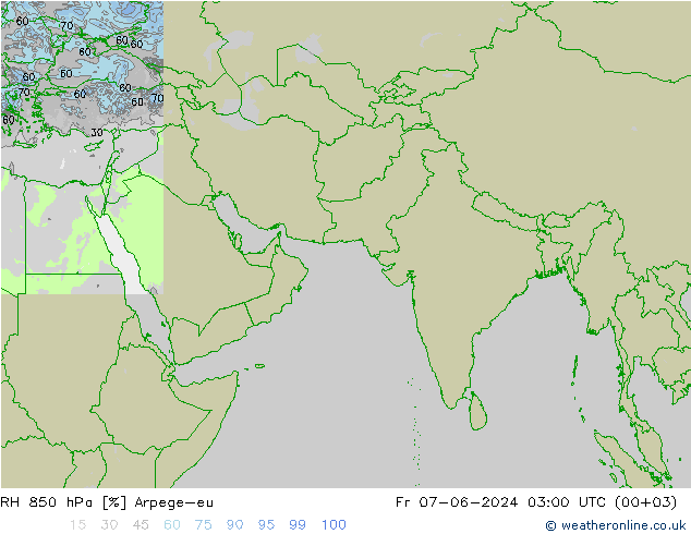 RH 850 hPa Arpege-eu pt. 07.06.2024 03 UTC