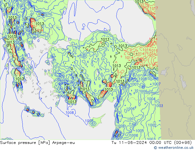 Luchtdruk (Grond) Arpege-eu di 11.06.2024 00 UTC