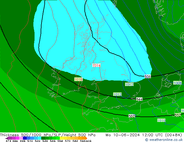 Thck 500-1000hPa Arpege-eu Mo 10.06.2024 12 UTC