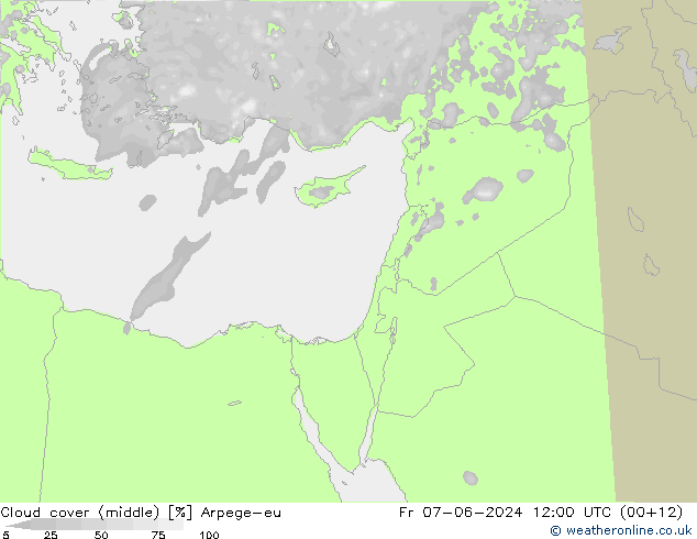 облака (средний) Arpege-eu пт 07.06.2024 12 UTC