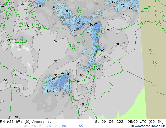 RV 925 hPa Arpege-eu zo 09.06.2024 06 UTC