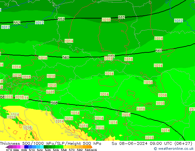 Thck 500-1000hPa Arpege-eu Sa 08.06.2024 09 UTC