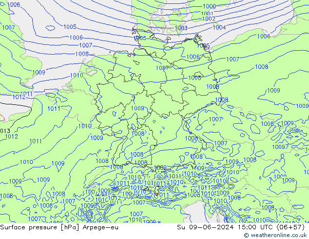 ciśnienie Arpege-eu nie. 09.06.2024 15 UTC