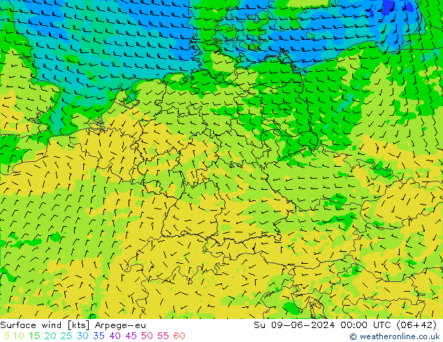  10 m Arpege-eu  09.06.2024 00 UTC