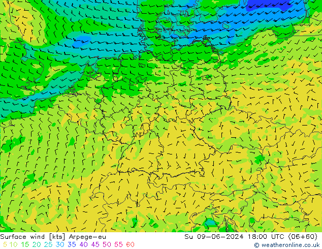 Bodenwind Arpege-eu So 09.06.2024 18 UTC