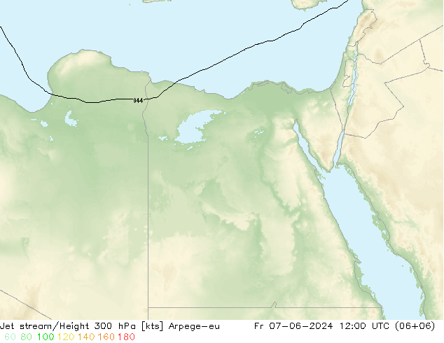 Jet stream/Height 300 hPa Arpege-eu Fr 07.06.2024 12 UTC