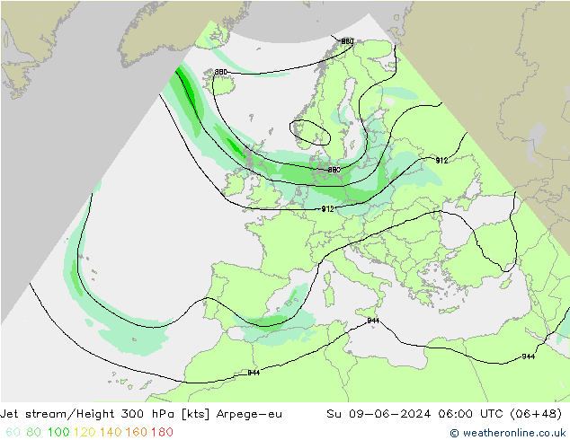 Courant-jet Arpege-eu dim 09.06.2024 06 UTC