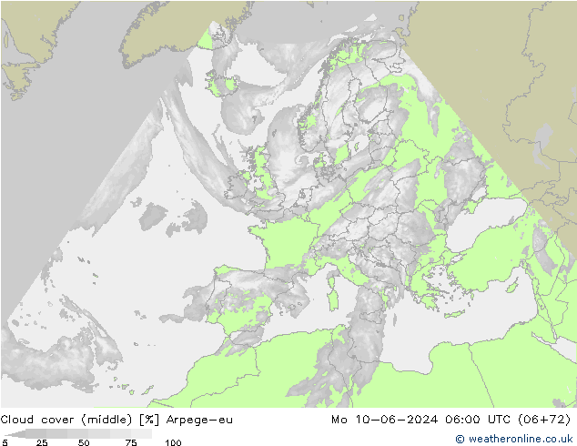 zachmurzenie (środk.) Arpege-eu pon. 10.06.2024 06 UTC