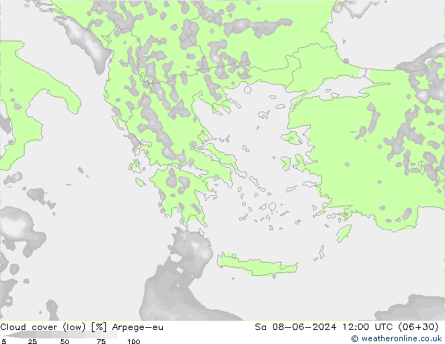 Bulutlar (düşük) Arpege-eu Cts 08.06.2024 12 UTC