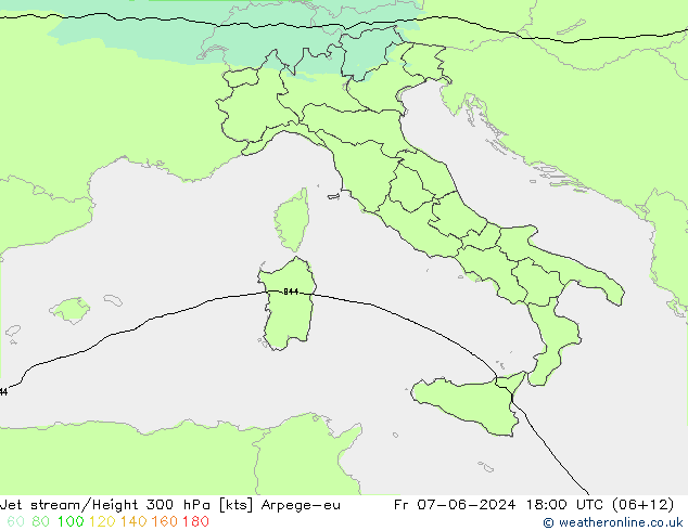 Jet stream/Height 300 hPa Arpege-eu Fr 07.06.2024 18 UTC