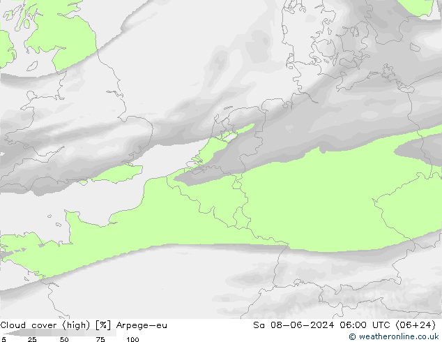Bulutlar (yüksek) Arpege-eu Cts 08.06.2024 06 UTC