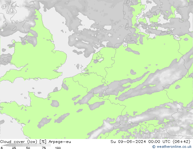 Nubi basse Arpege-eu dom 09.06.2024 00 UTC
