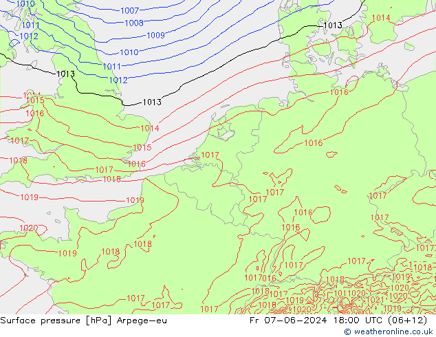 Bodendruck Arpege-eu Fr 07.06.2024 18 UTC